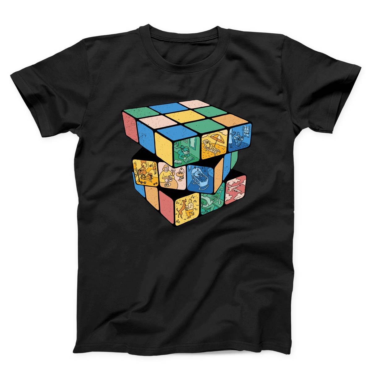 Rubik Cube With Different Pictures Unisex T-shirt