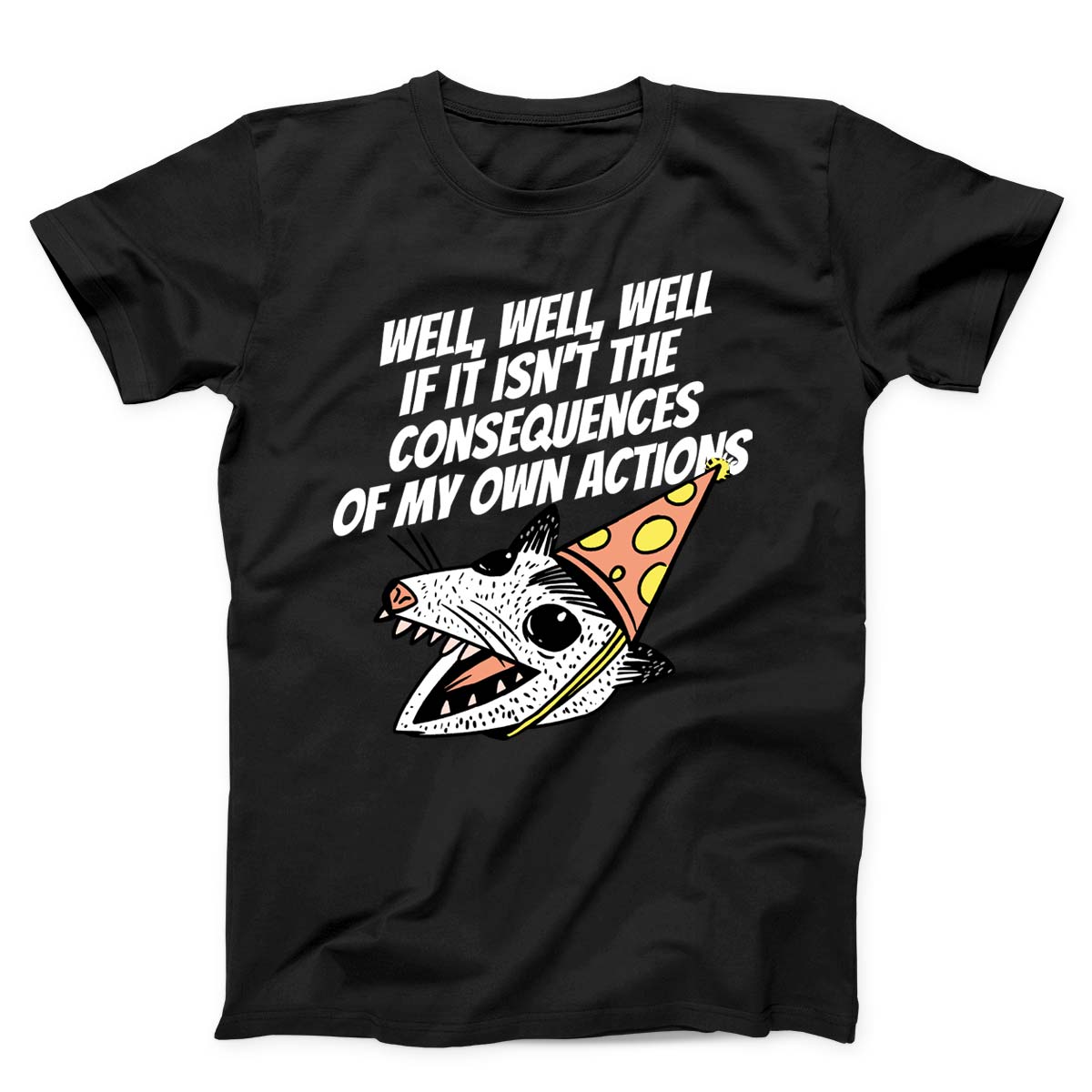 Opossum With Party Hat Unisex T-Shirt