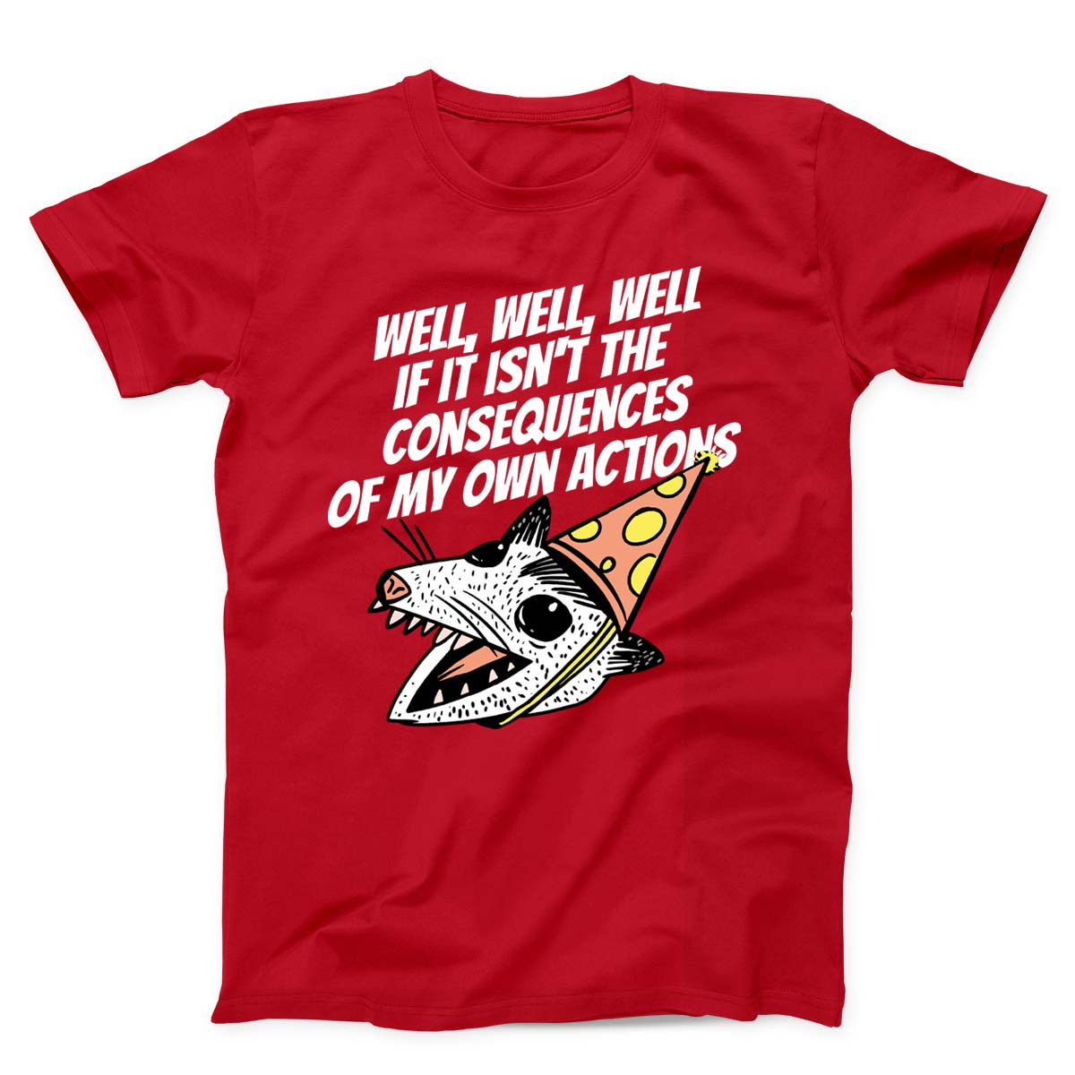 Opossum With Party Hat Unisex T-Shirt