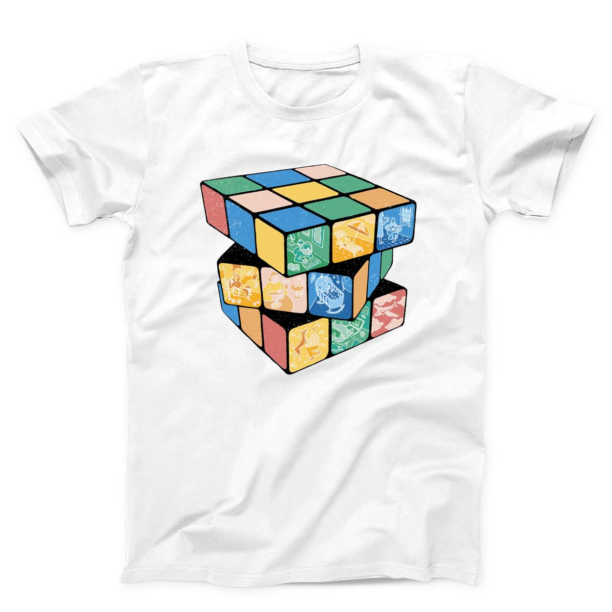 Rubik Cube With Different Pictures Unisex T-shirt
