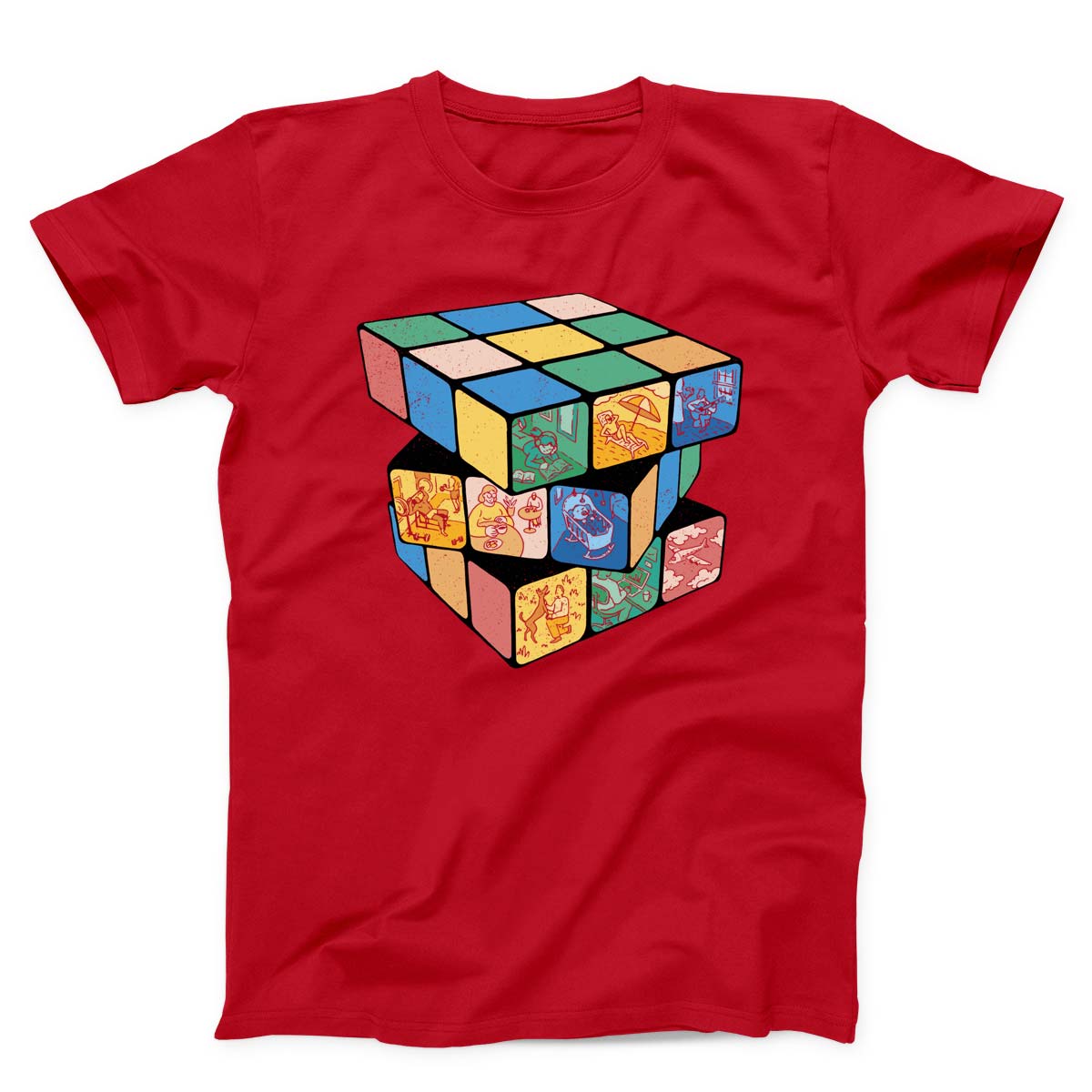 Rubik Cube With Different Pictures Unisex T-shirt