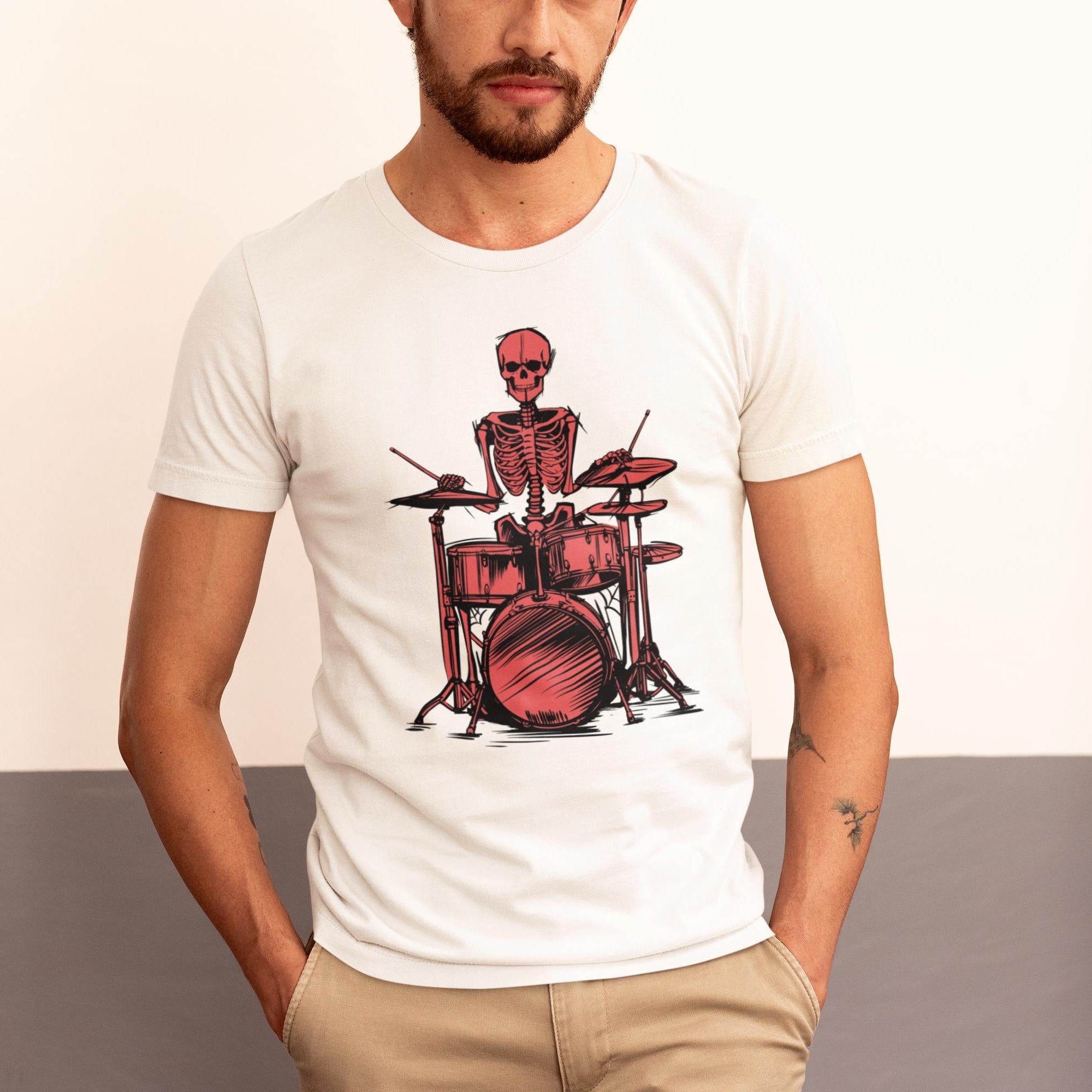 Rock And Roll Skeleton Drummer Unisex T-Shirt
