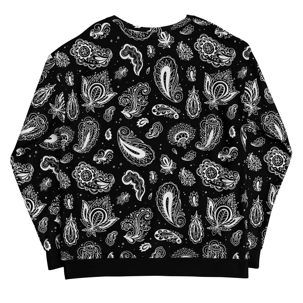 Black And White Paisley Print Unisex Sweatshirt