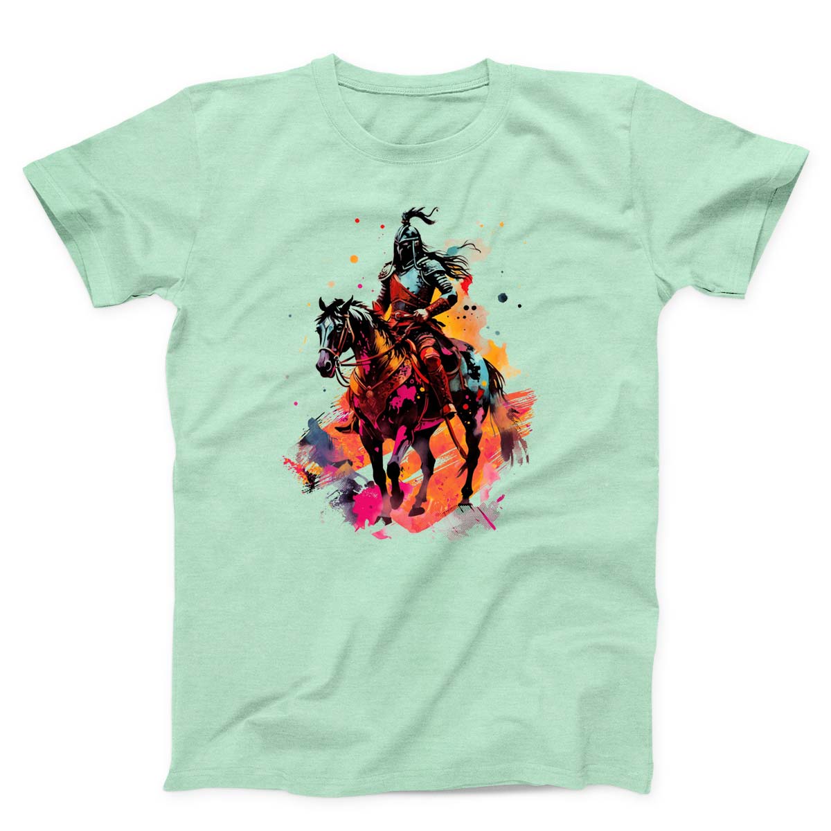 Colorful Ancient Warrior On Horseback Unisex T-Shirt