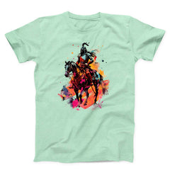 Colorful Ancient Warrior On Horseback Unisex T-Shirt