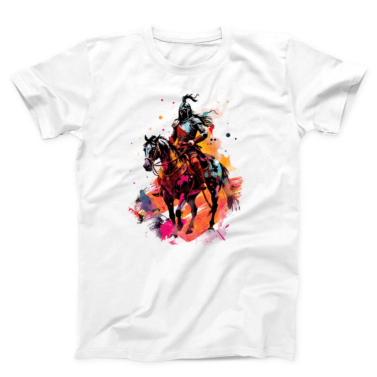 Colorful Ancient Warrior On Horseback Unisex T-Shirt