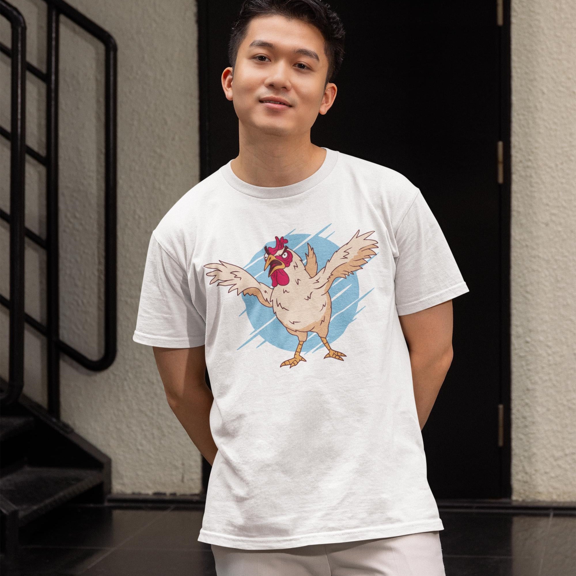 Crazy Chicken Cartoon Unisex T-Shirt