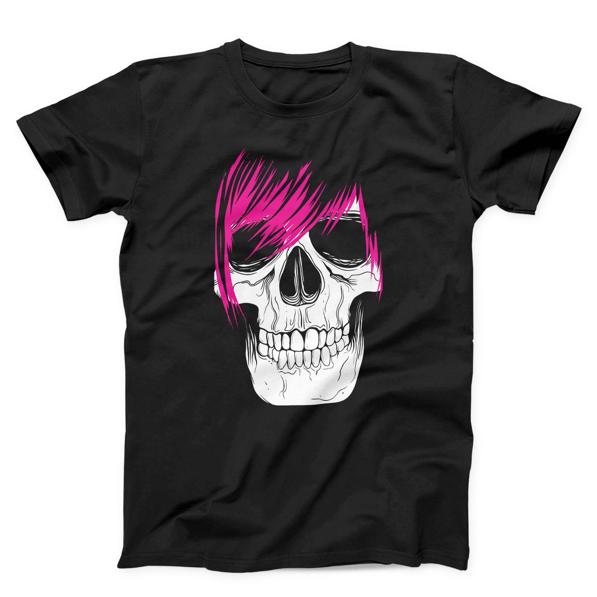 Emo Skull Pink Hair Unisex T-shirt