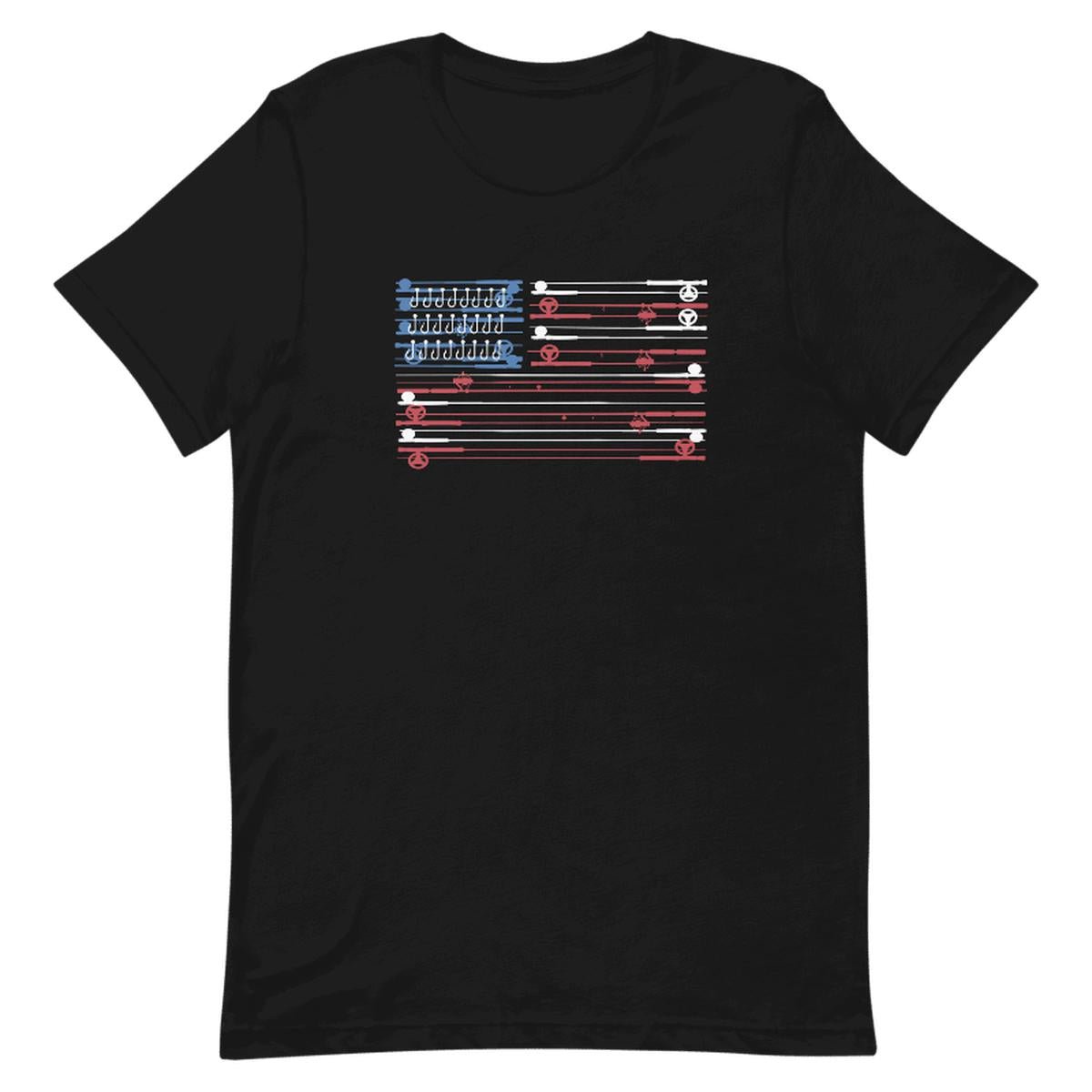 Fishing Rods American Flag Unisex T-shirt