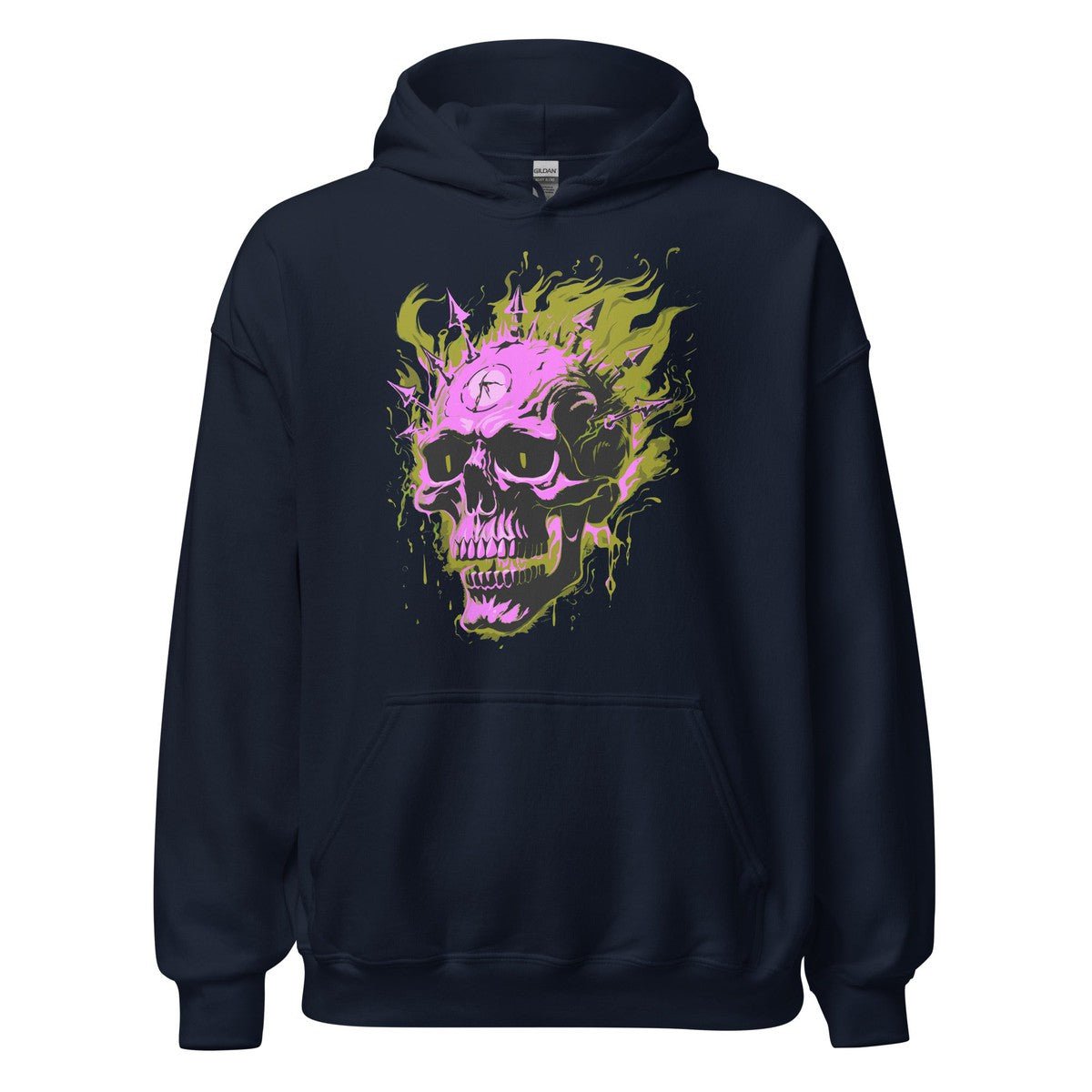 Flaming Punk Skull Unisex Hoodie