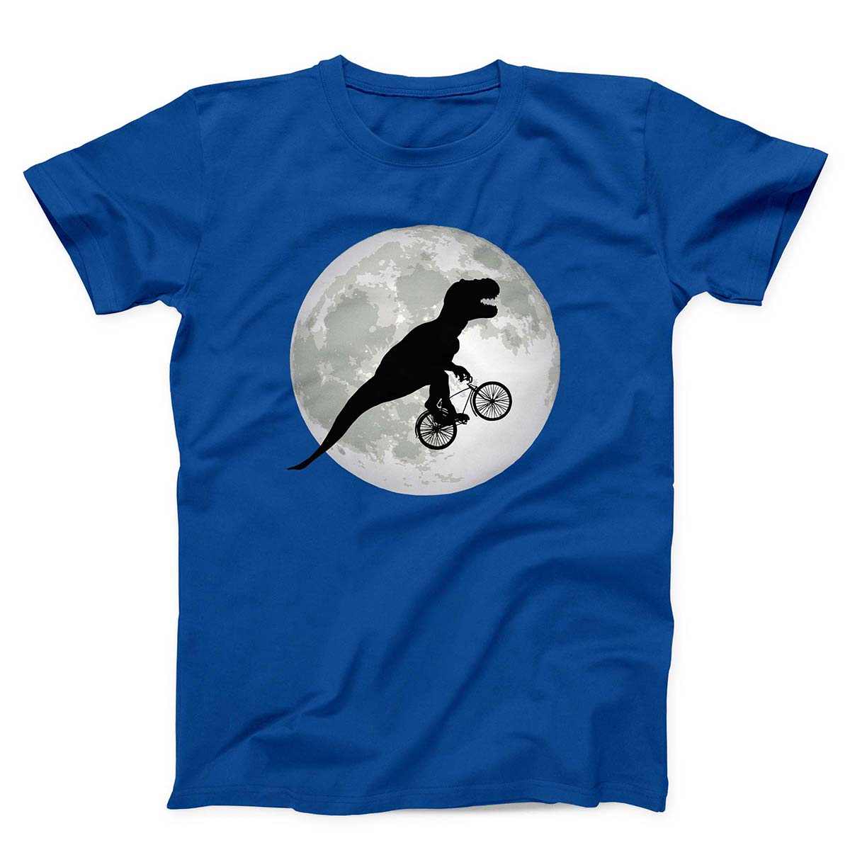 Flying T-Rex On Bicycle Over Moon T-Shirt