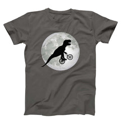 Flying T-Rex On Bicycle Over Moon T-Shirt
