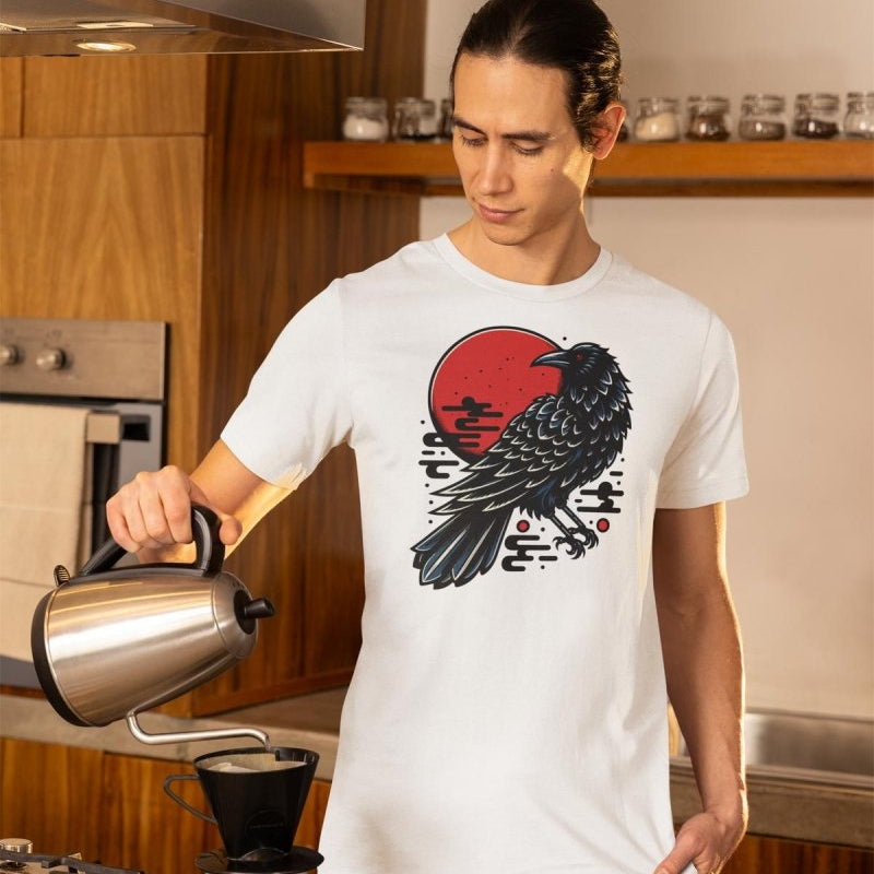 Japanese Style Crow Unisex T-shirt