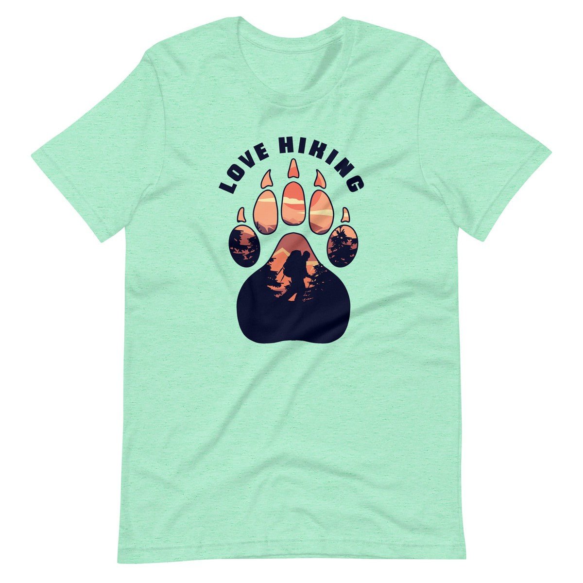 Love Hiking Paw Print Nature Unisex T-shirt