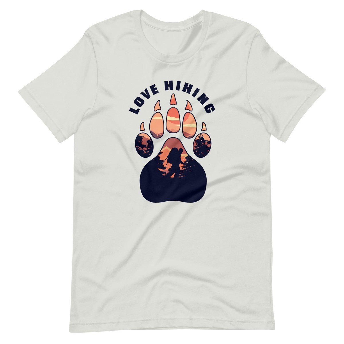 Love Hiking Paw Print Nature Unisex T-shirt
