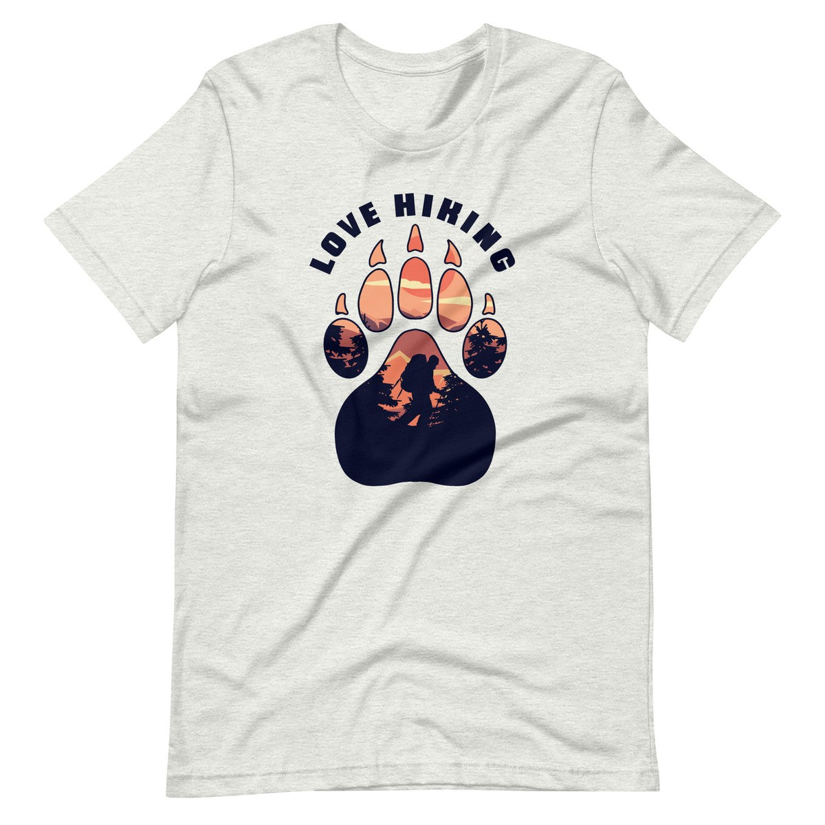 Love Hiking Paw Print Nature Unisex T-shirt