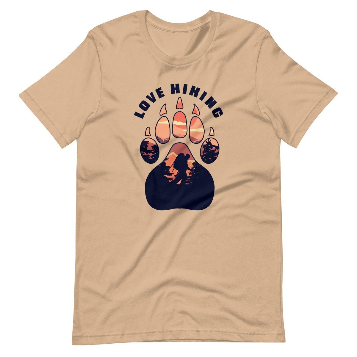 Love Hiking Paw Print Nature Unisex T-shirt