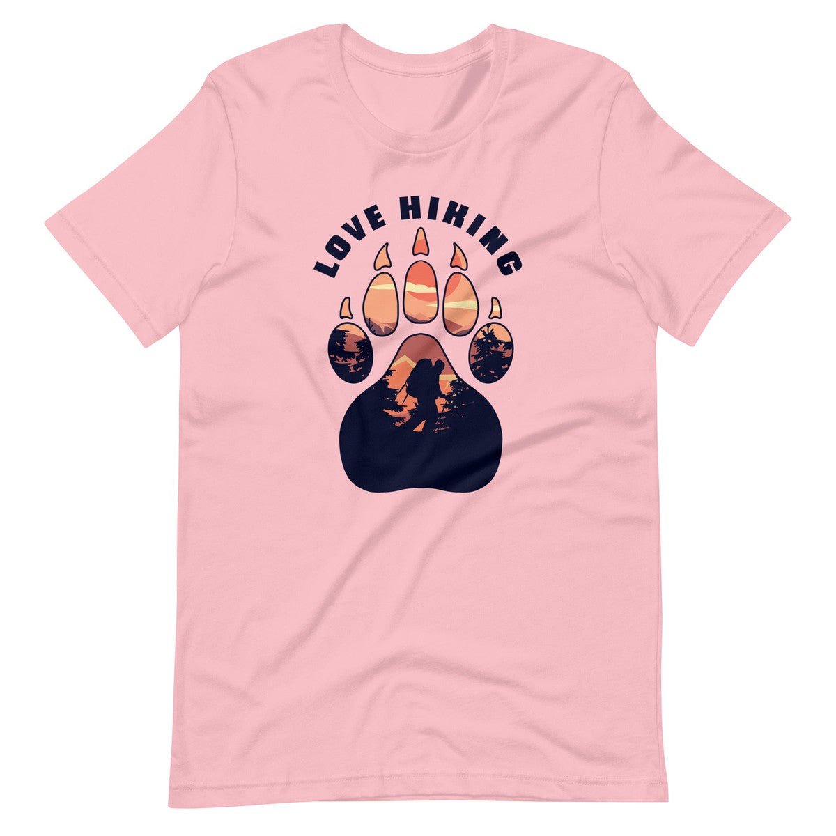 Love Hiking Paw Print Nature Unisex T-shirt