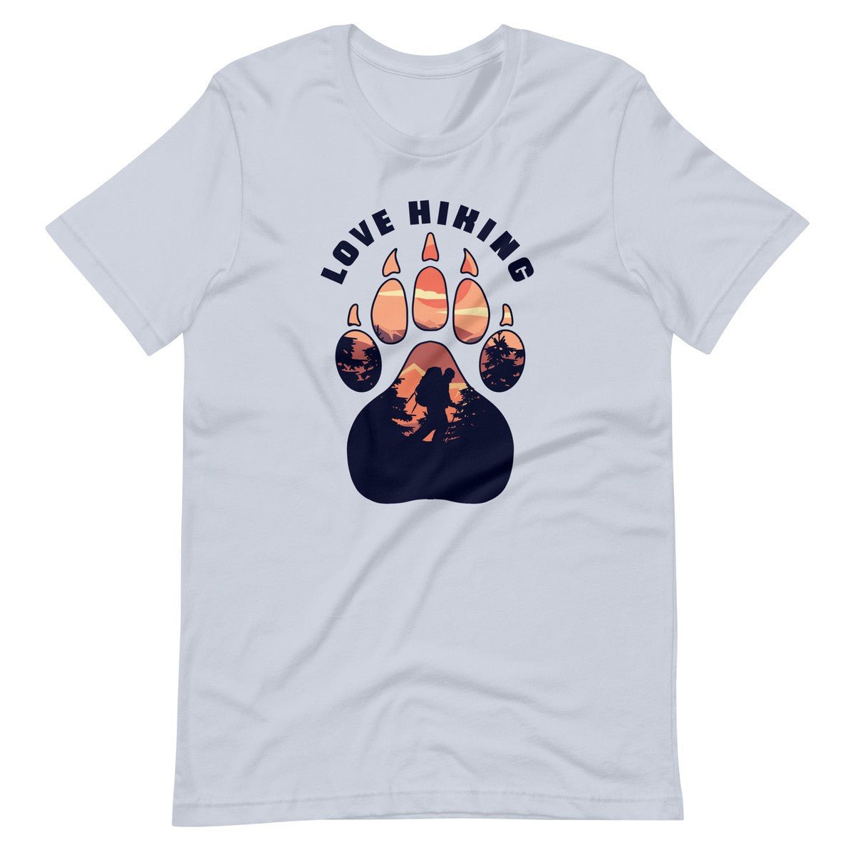Love Hiking Paw Print Nature Unisex T-shirt