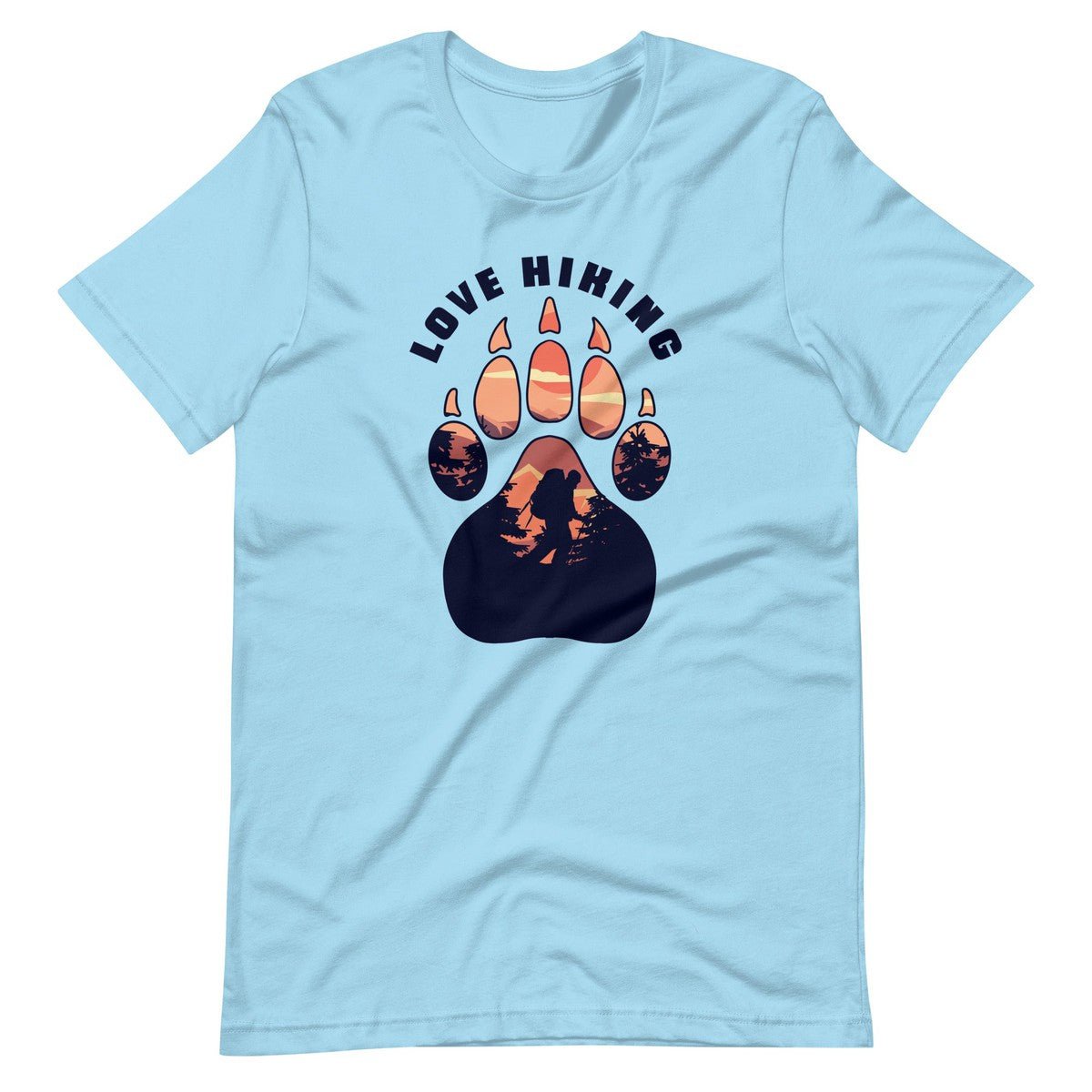 Love Hiking Paw Print Nature Unisex T-shirt