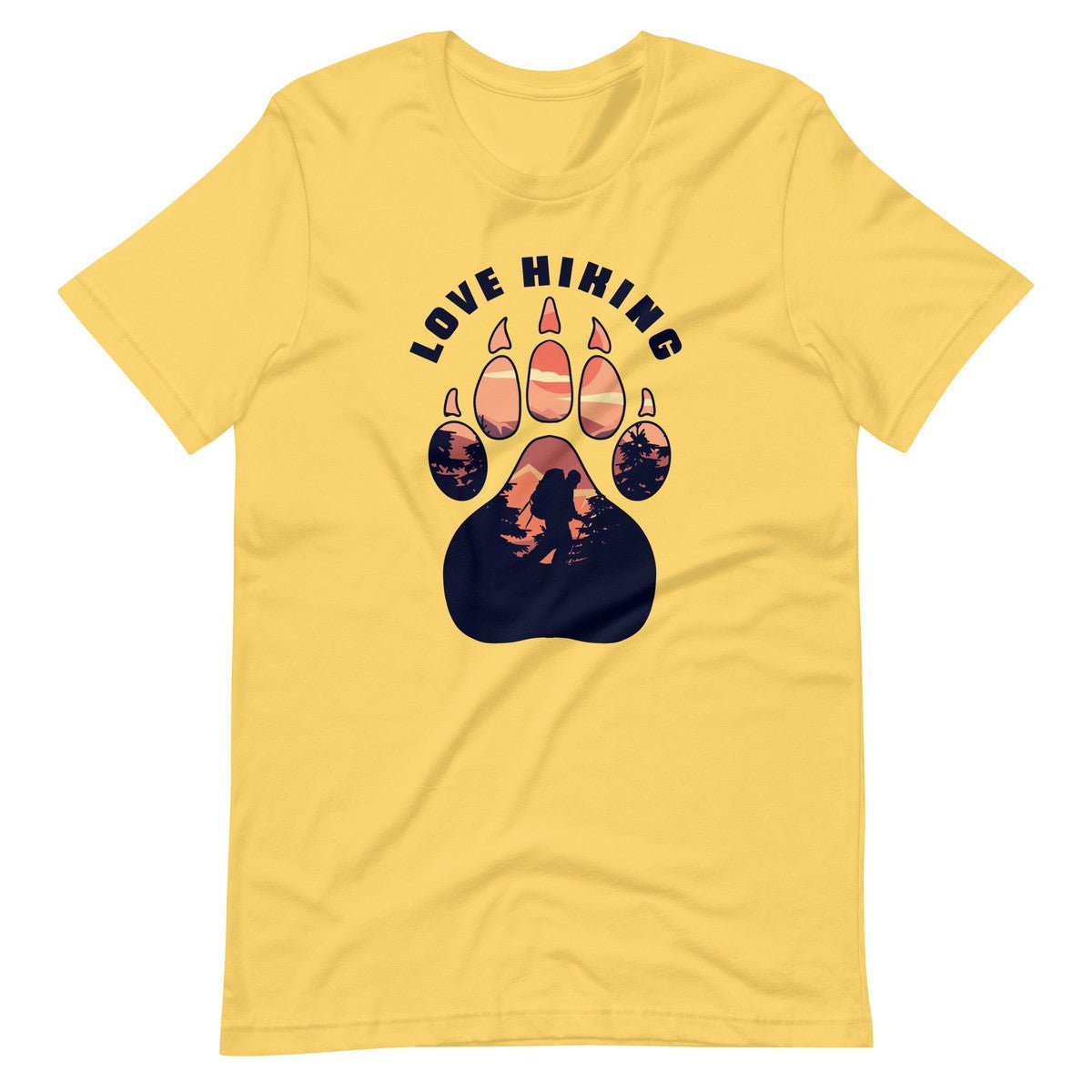 Love Hiking Paw Print Nature Unisex T-shirt
