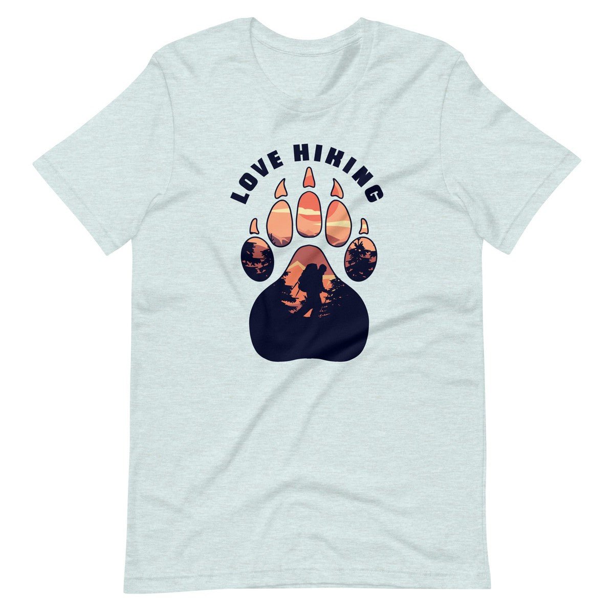 Love Hiking Paw Print Nature Unisex T-shirt