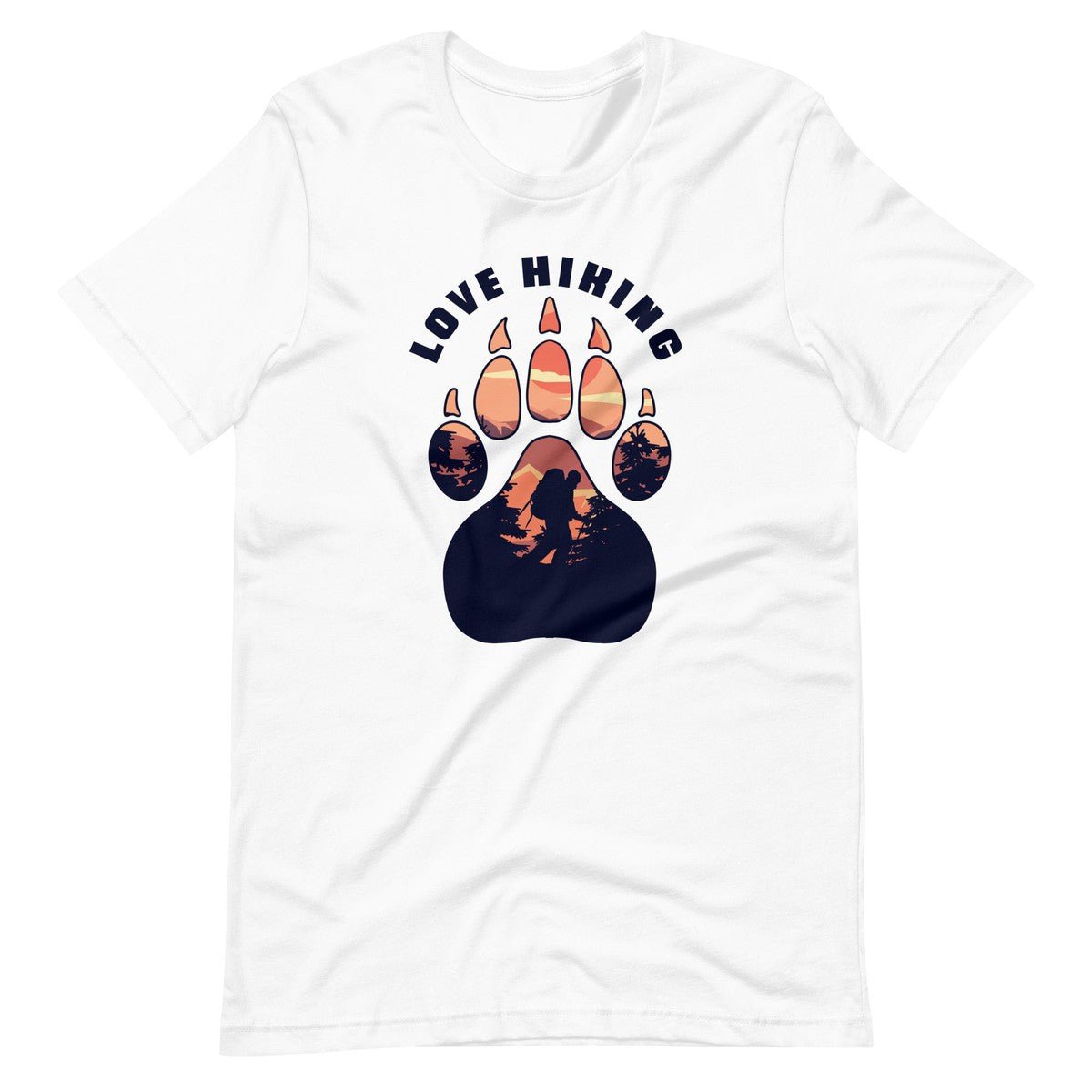 Love Hiking Paw Print Nature Unisex T-shirt