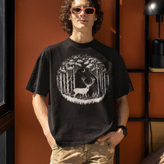 Mystical Deer Forest Unisex T-Shirt