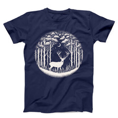 Mystical Deer Forest Unisex T-Shirt