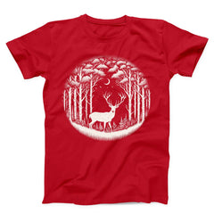 Mystical Deer Forest Unisex T-Shirt