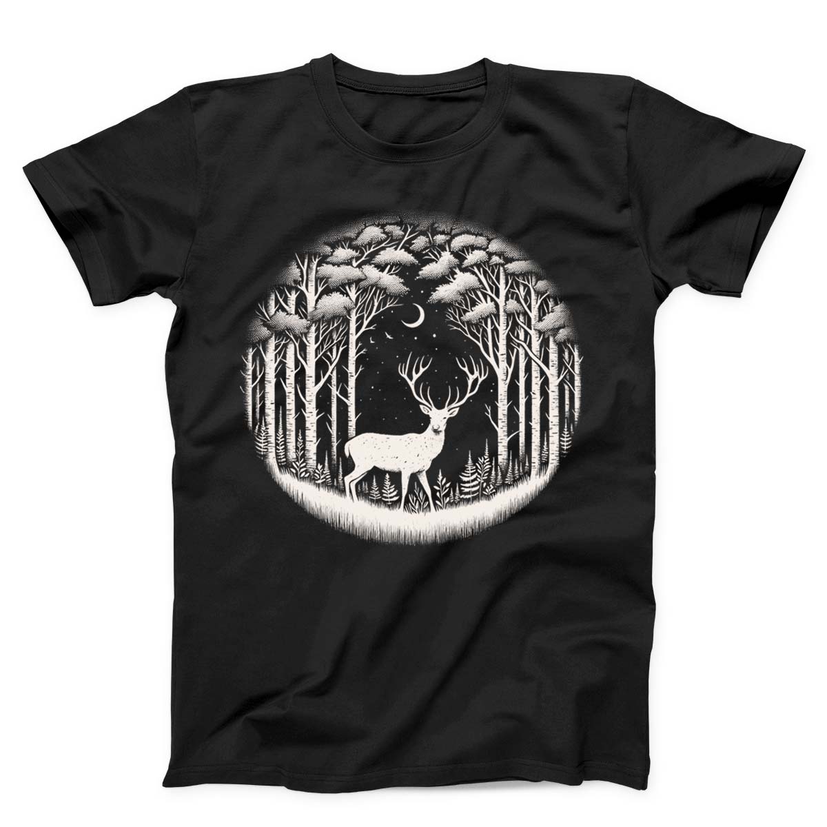 Mystical Deer Forest Unisex T-Shirt