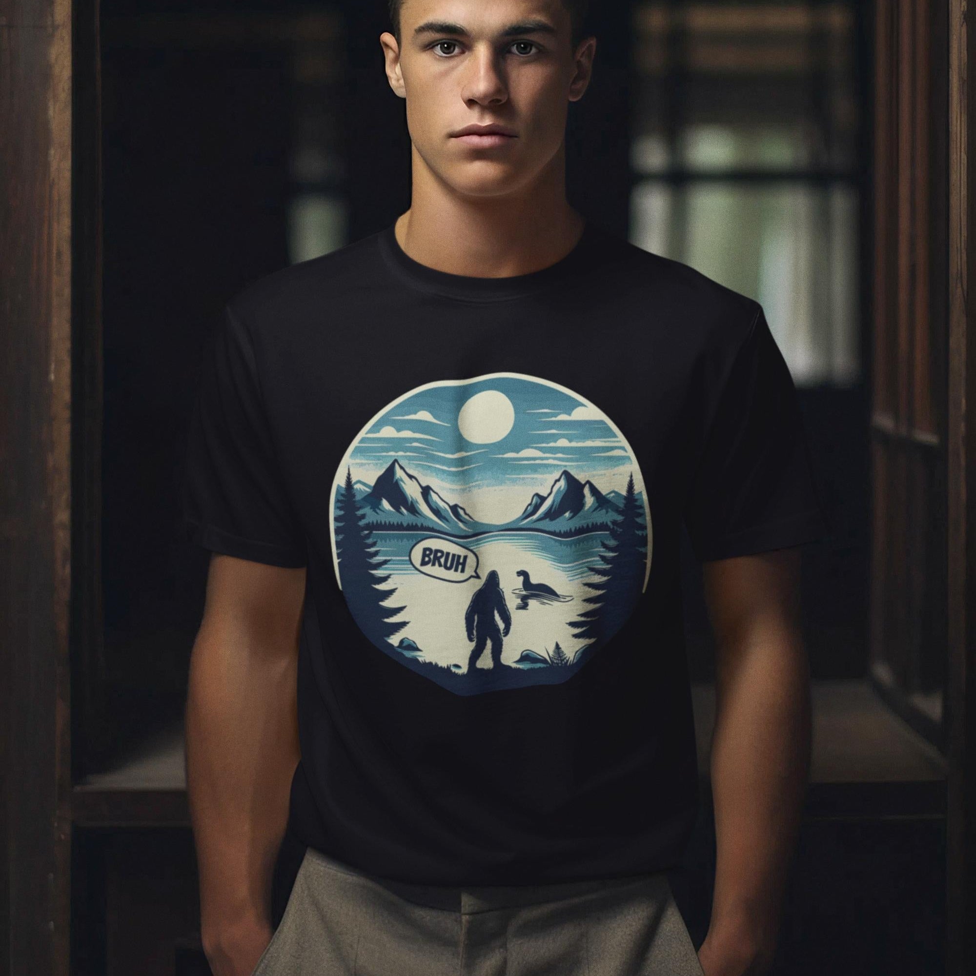 Bigfoot And Nessie Lake Unisex T-Shirt