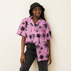 Pink Paradise Palm Print Hawaiian Shirt
