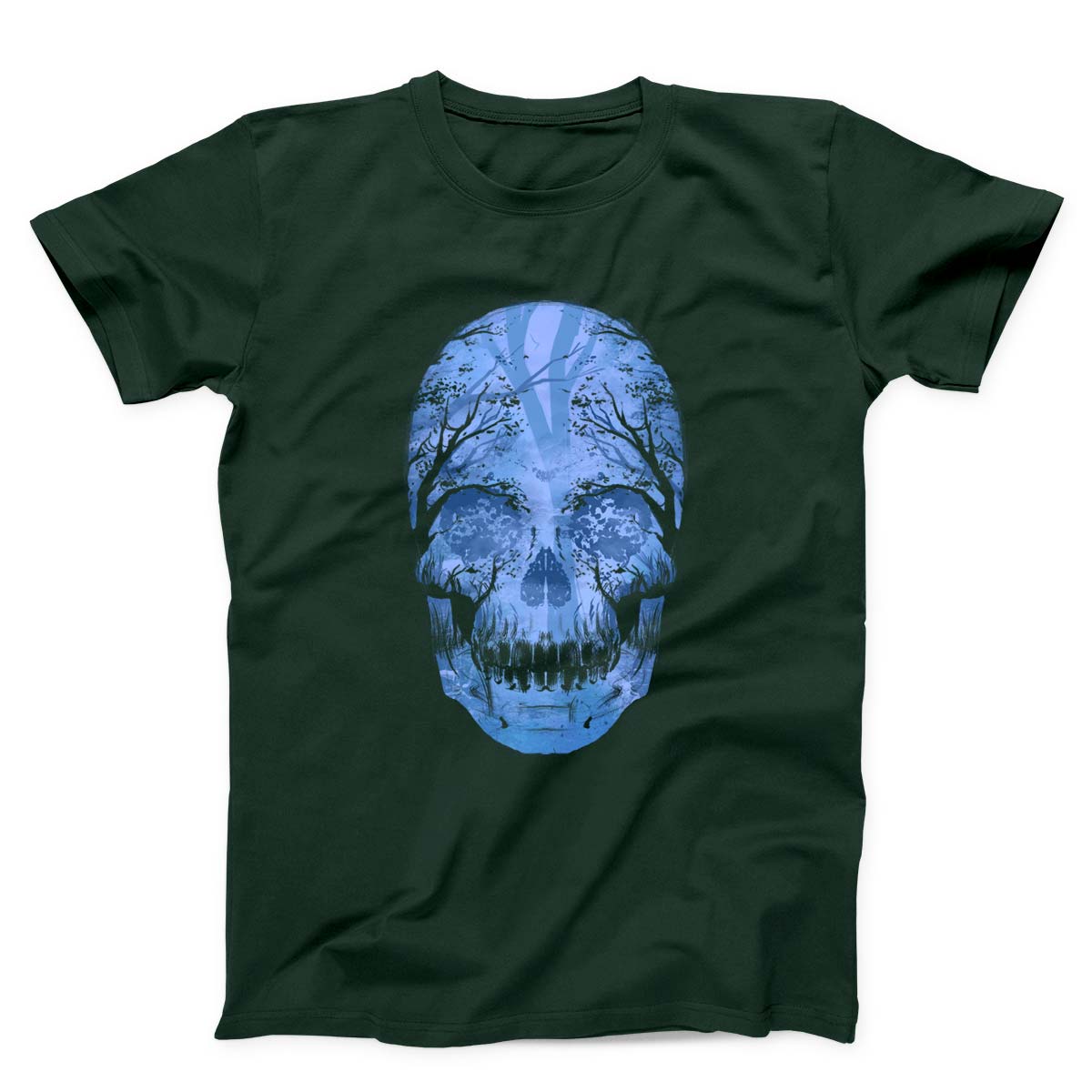 Creepy Skull And Forest Unisex T-shirt