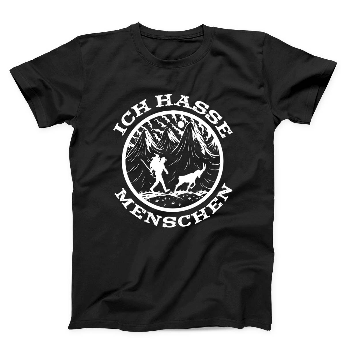 Ich Hasse Menschen German Antisocial Hiking Unisex T-shirt