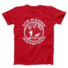 Ich Hasse Menschen German Antisocial Hiking Unisex T-shirt