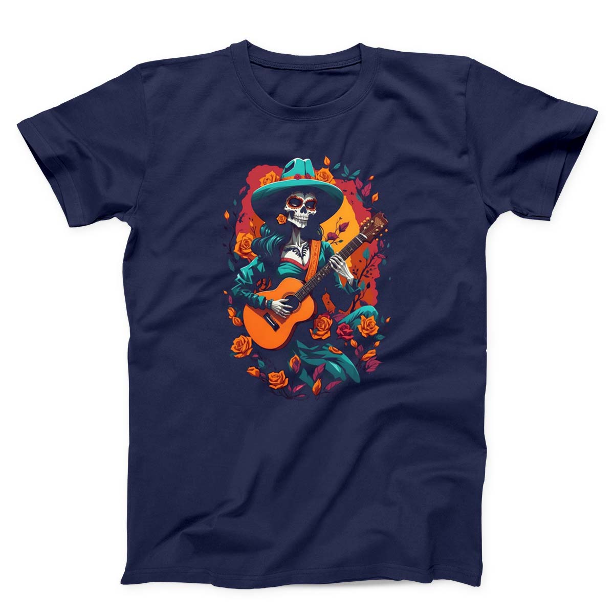 Day of the Dead Mariachi Skeleton Guitar Unisex T-Shirt
