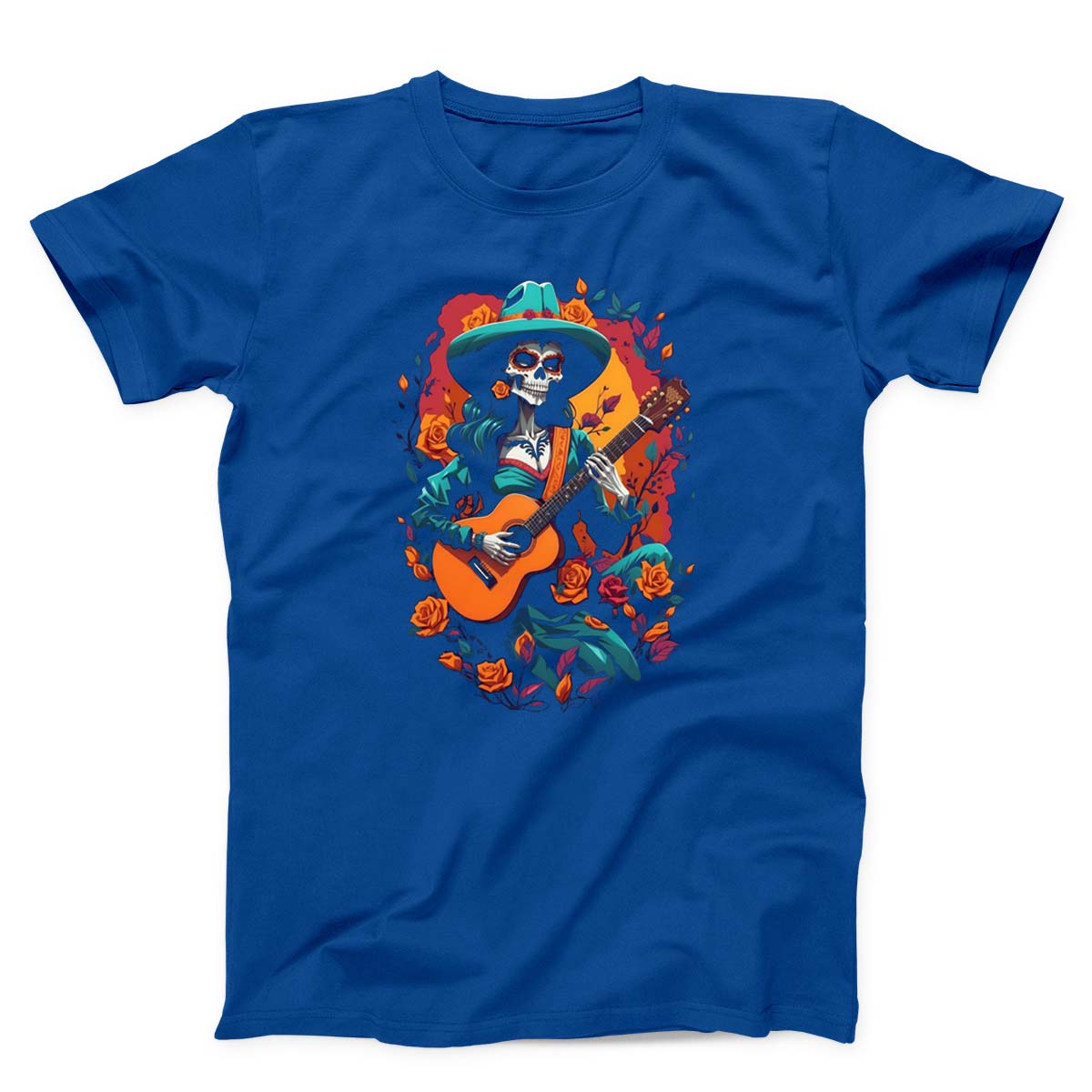Day of the Dead Mariachi Skeleton Guitar Unisex T-Shirt