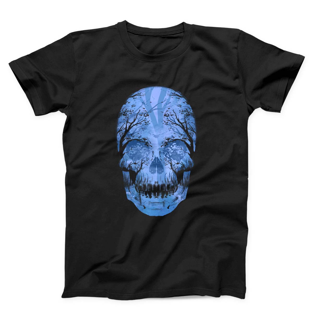 Creepy Skull And Forest Unisex T-shirt