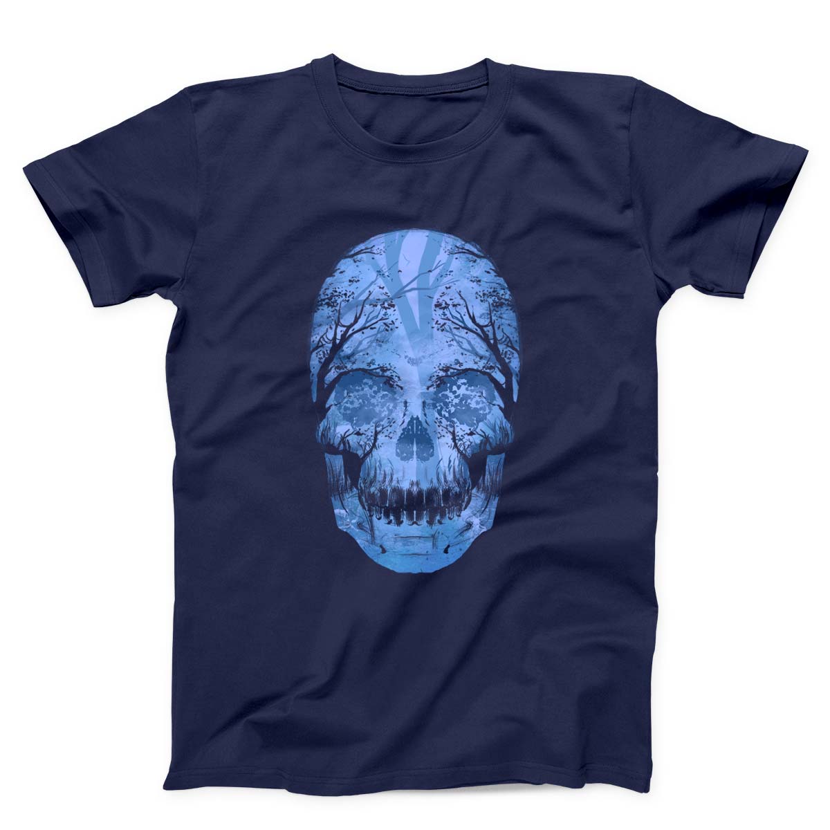 Creepy Skull And Forest Unisex T-shirt