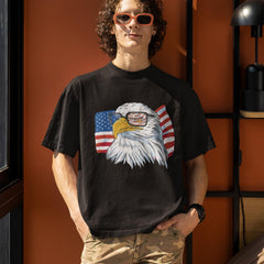 Patriotic Bald Eagle American Flag Unisex T-Shirt
