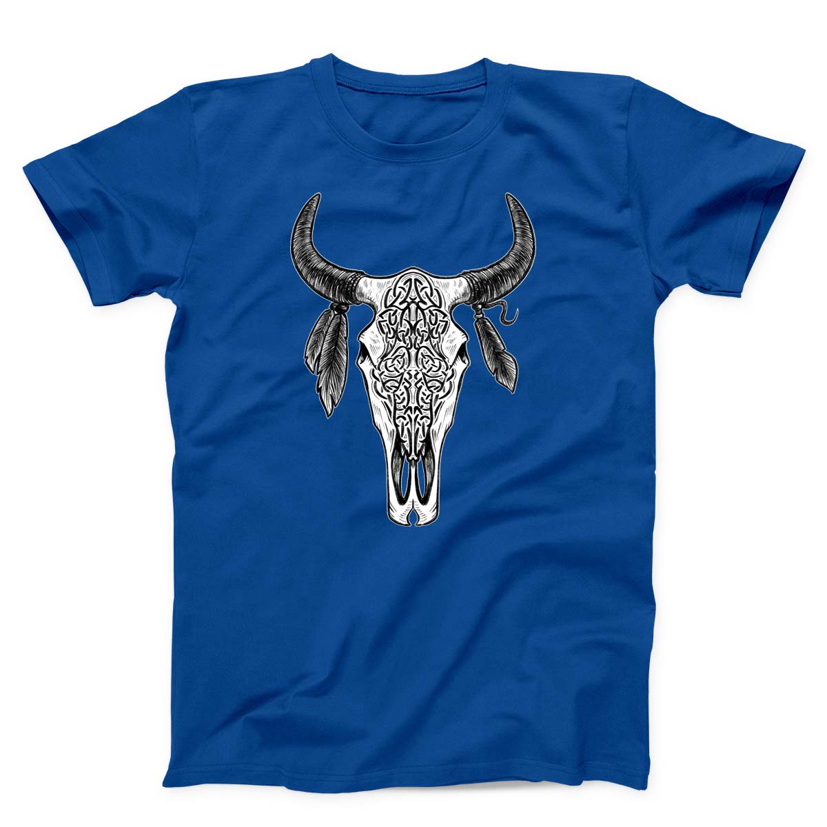 Bull Skull With Feathers Unisex T-Shirt