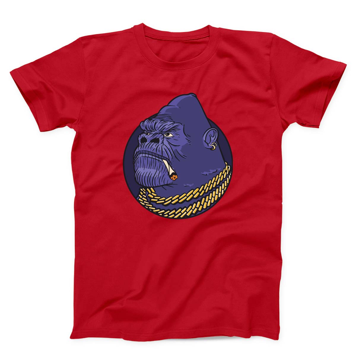 Street Style Gorilla Gold Chain Unisex T-Shirt
