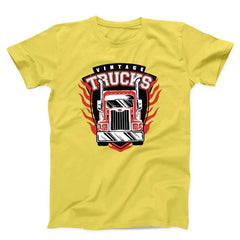 Vintage Red Truck Driving Forward Unisex T-shirt