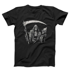 Grim Reaper USA Flag Unisex T-shirt