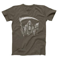 Grim Reaper USA Flag Unisex T-shirt