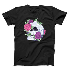 Colorful Flowers Skull Unisex T-shirt