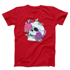 Colorful Flowers Skull Unisex T-shirt