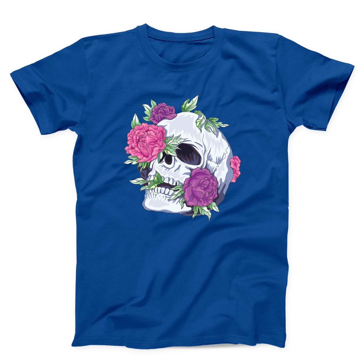 Colorful Flowers Skull Unisex T-shirt
