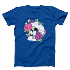 Colorful Flowers Skull Unisex T-shirt